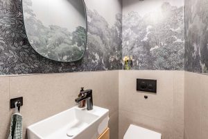 Innenarchitektur München - Wohnungszusammenlegung / Wohnungssanierung, Gäste WC in einer Privatwohnung in München