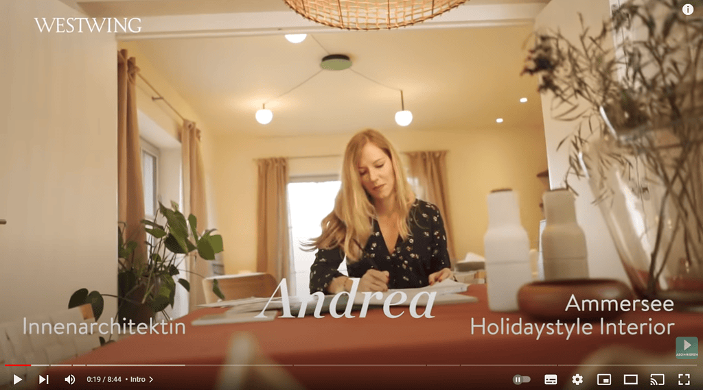 Videostill der Westwing-Homestory mit Andrea Franke