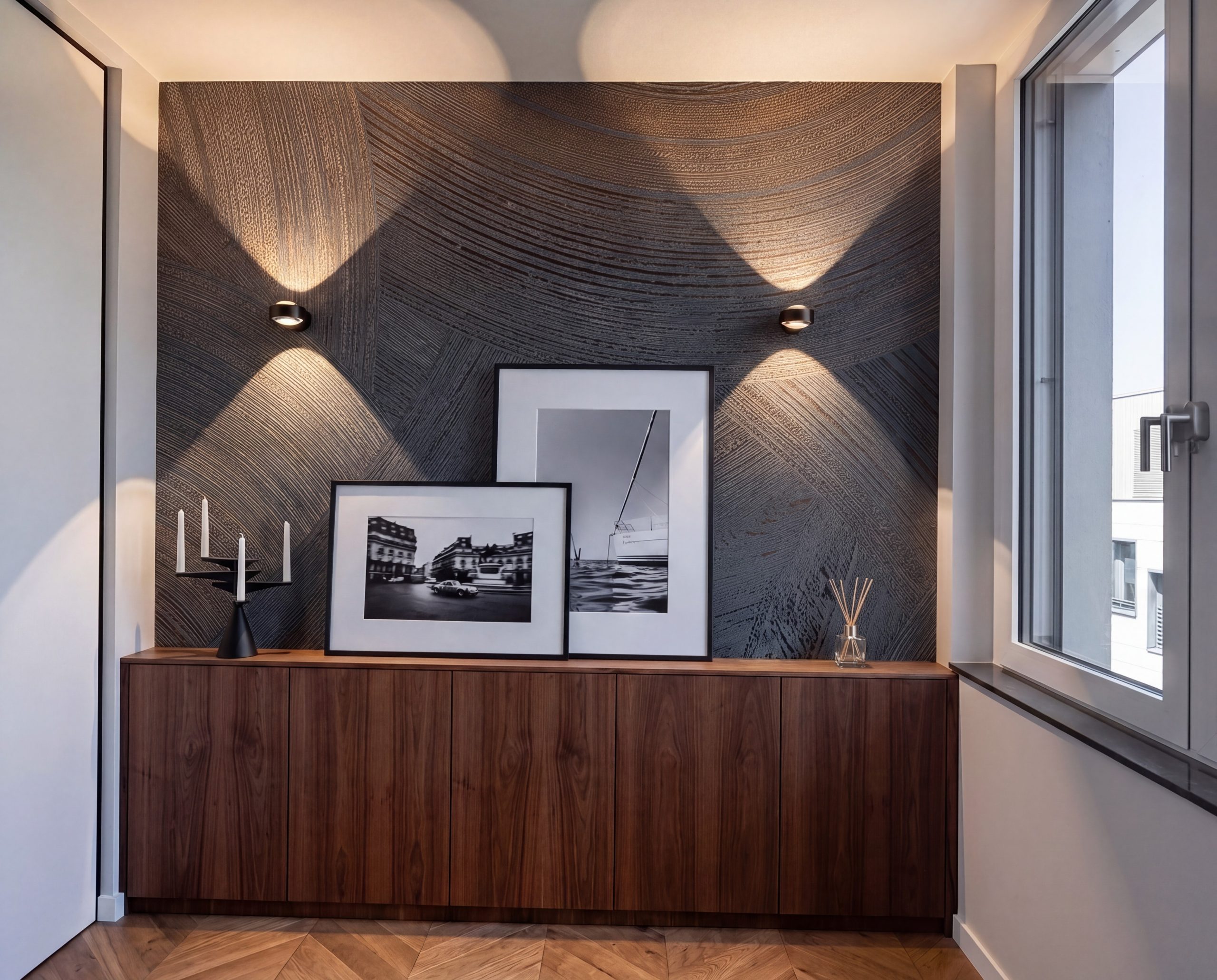 Loftwohnung Arbeitszimmer mit Sideboard – Innenarchitektur Federleicht München