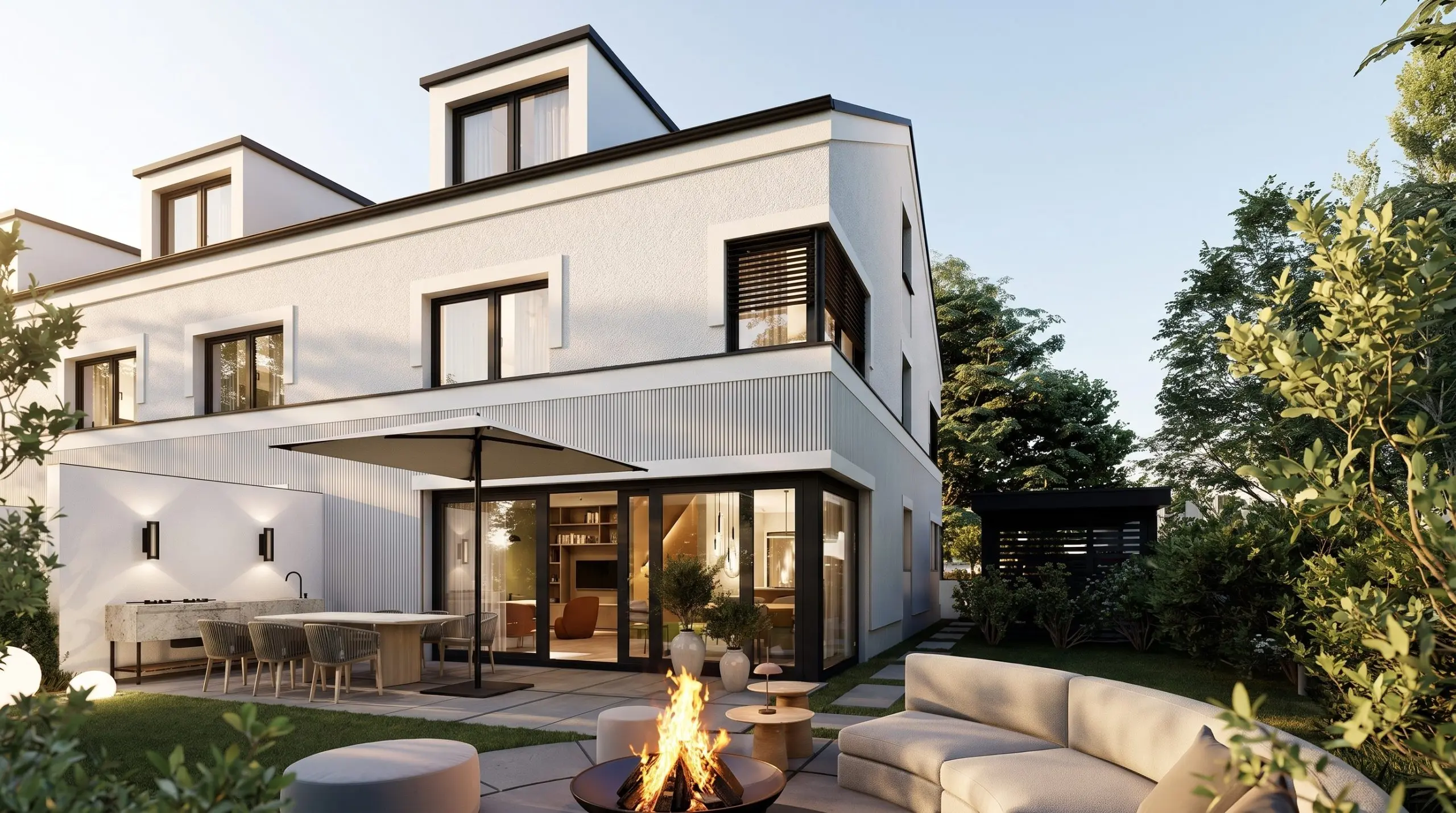 Außenansicht Garten, Aurum Elegance – Innenarchitektur Federleicht München