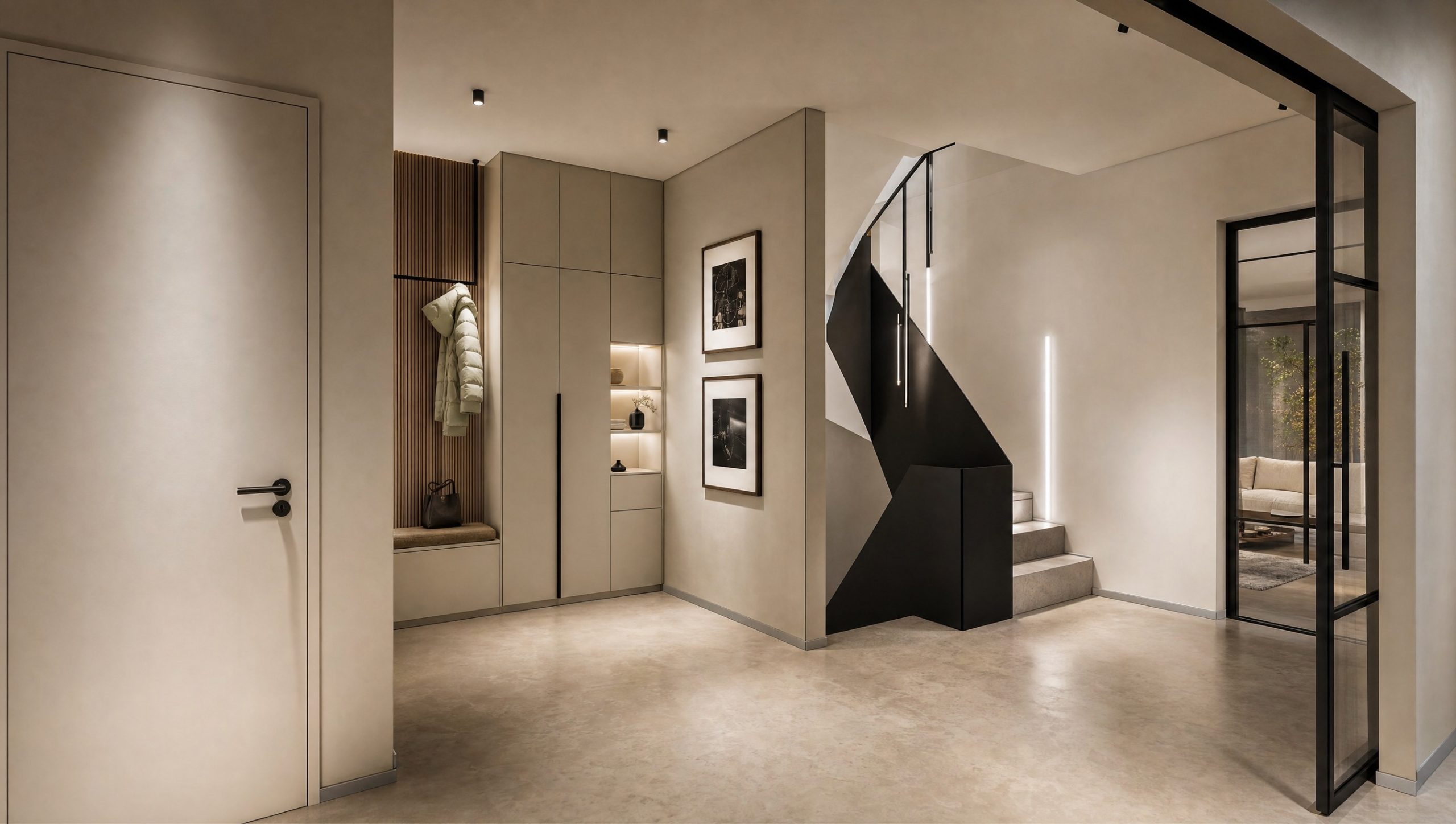 Eingang und Treppe, Aurum Elegance – Innenarchitektur Federleicht München