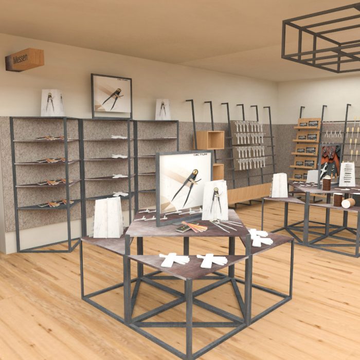 Innenarchitektur Federleicht Entwurf Konzept Ladenbau Shop Design Werkzeughandel​