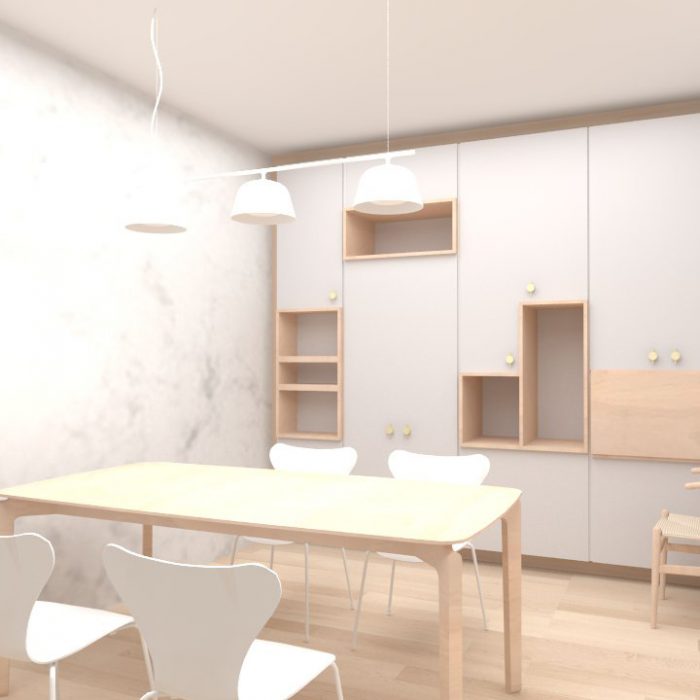 Entwurf Projekt Private Wohnung Renovierung Innenarchitektur Federleicht