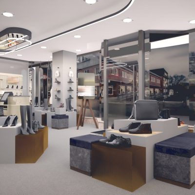 Innenarchitektur Federleicht Entwurf Schuhgeschäft München​ Ladenbau Shop Design