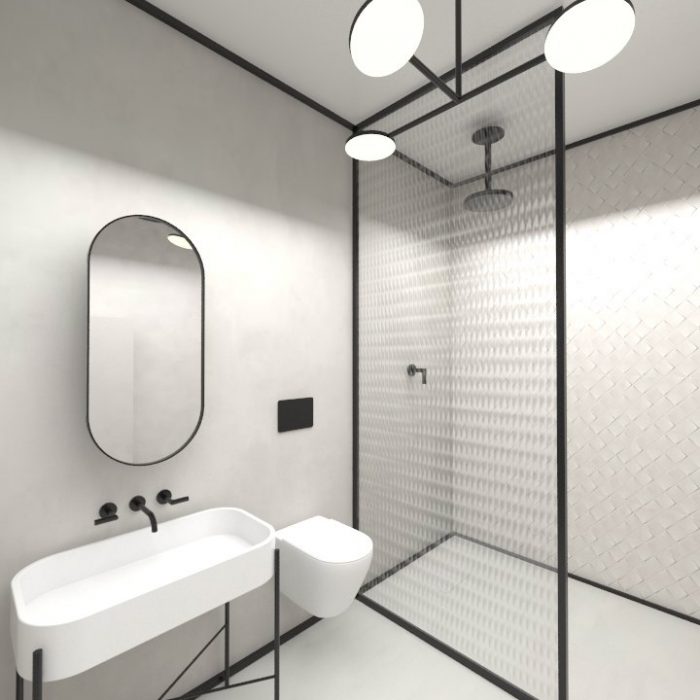 Entwurf Projekt Badezimmer Innenarchitektur Federleicht