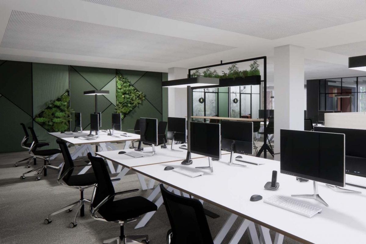 Innenarchitektur München – Bürogestaltung / Büroplanung, Großraumbüro in München