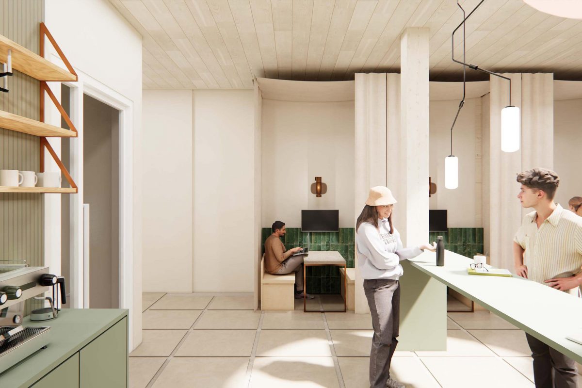 Innenarchitektur München - New Work Bürogestaltung mit Café Bar