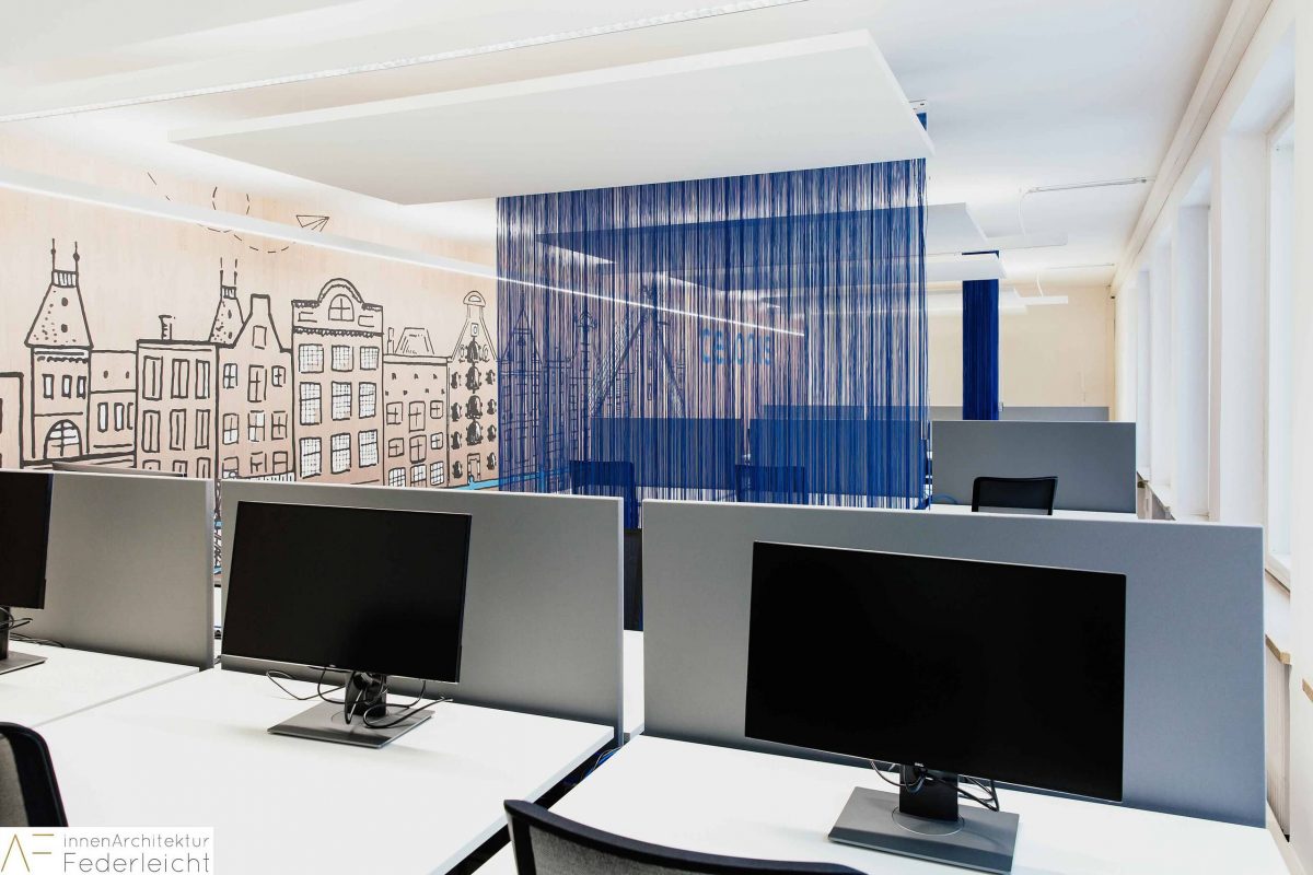 Innenarchitektur München - Bürogestaltung, Großraumbüro bei Celonis SE