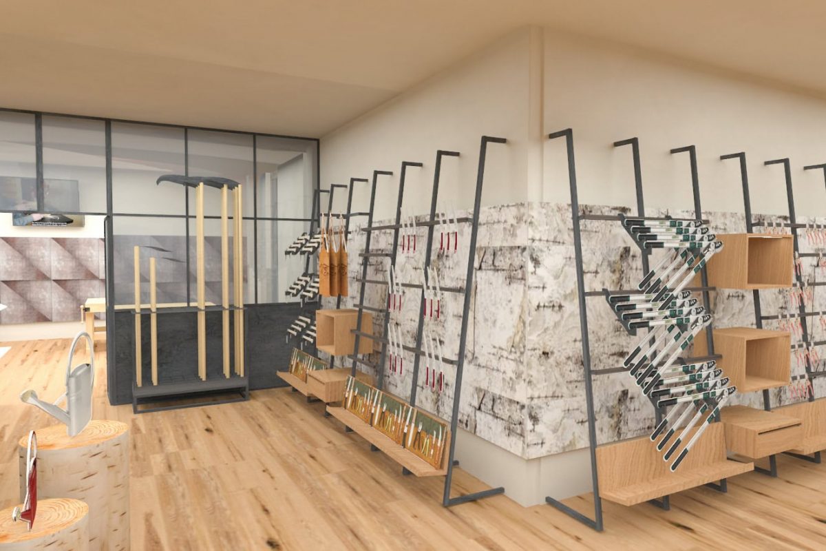 Innenarchitektur München - Entwurf Ladenbau Werkzeugshop Produktpräsentation Zangen