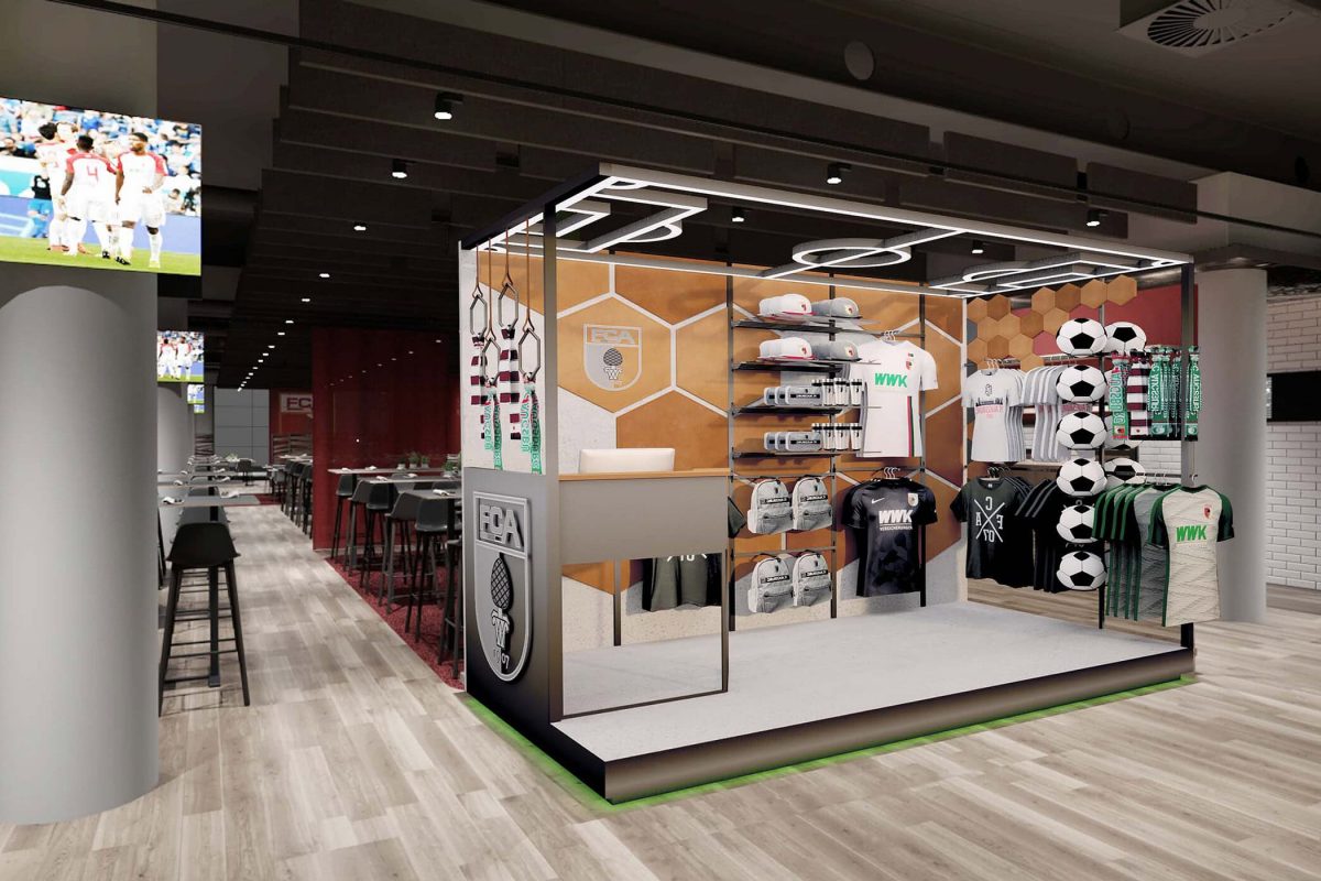 Innenarchitektur München - Shop Design / Ladenbau, Pop Up Shop vom FC Augsburg