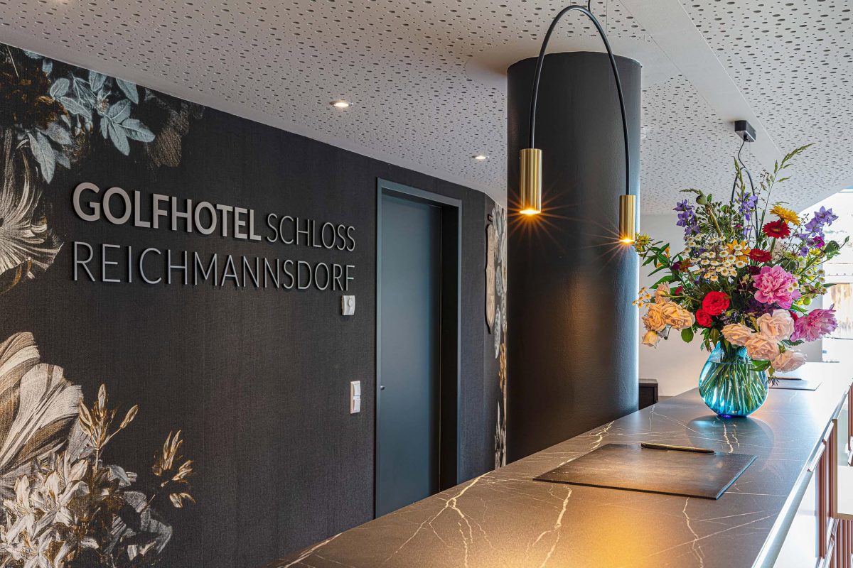 Innenarchitektur München – Hotel Design, Empfangsbereich im Golfhotel Schloss Reichmannsdorf in Schlüsselfeld