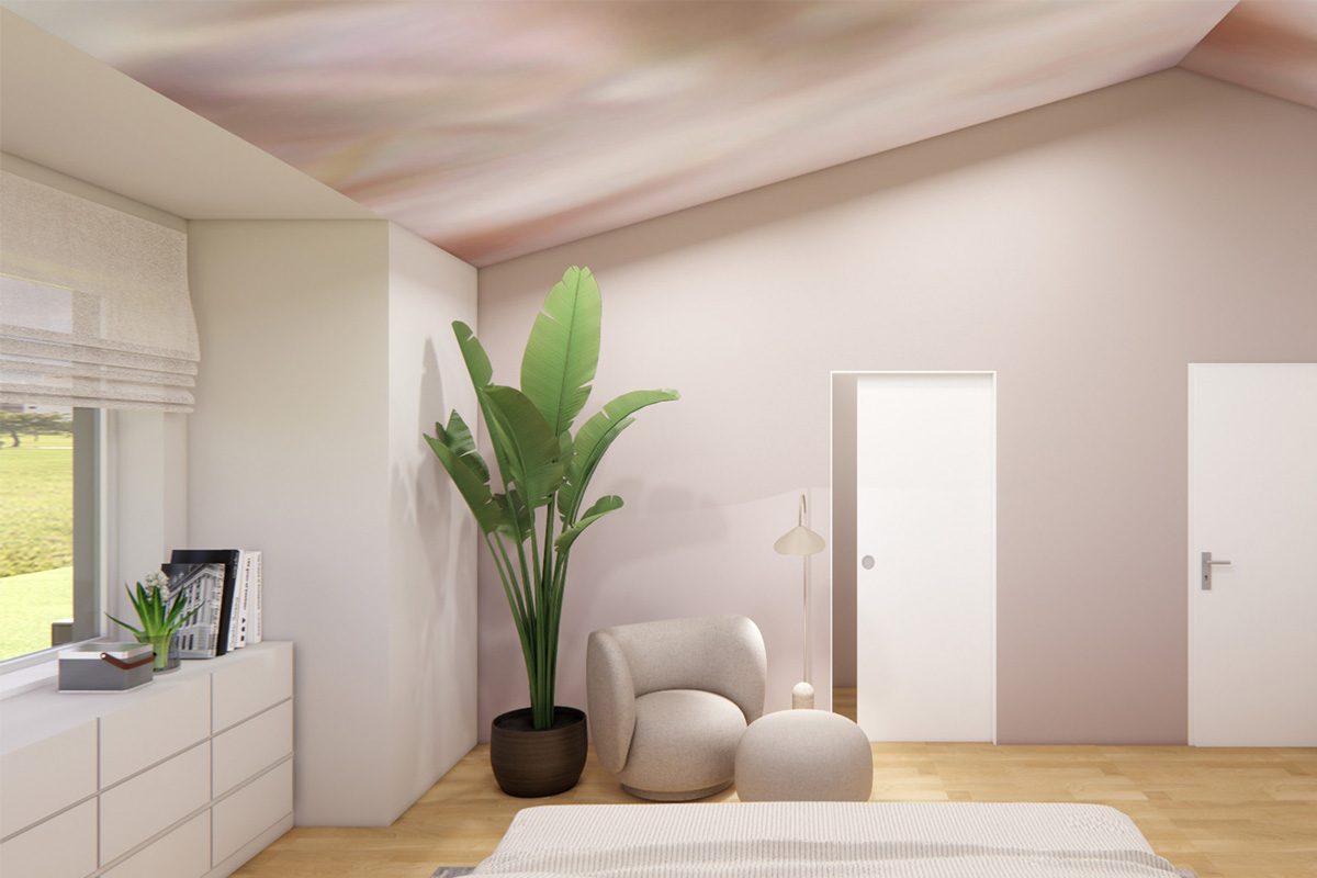Innenarchitektur Federleicht in München - Schlafzimmer in einem Einfamilienhaus in Pastelltönen