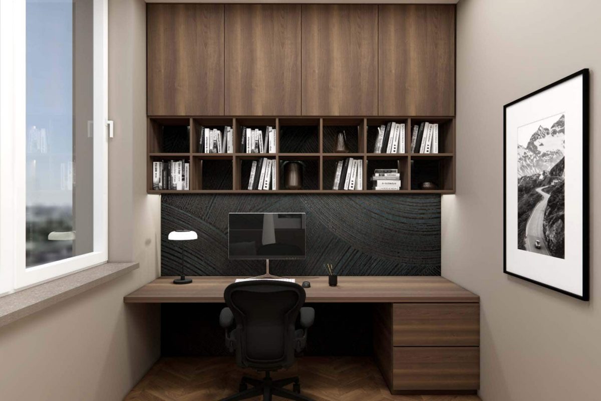 Innenarchitektur München - Arbeitszimmer in Penthouse Wohnung