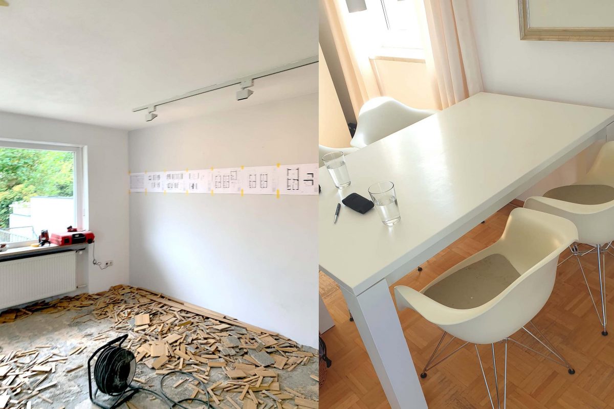 Innenarchitektur München – Umbau Reihenhaus / Vorher und Baustellen Foto