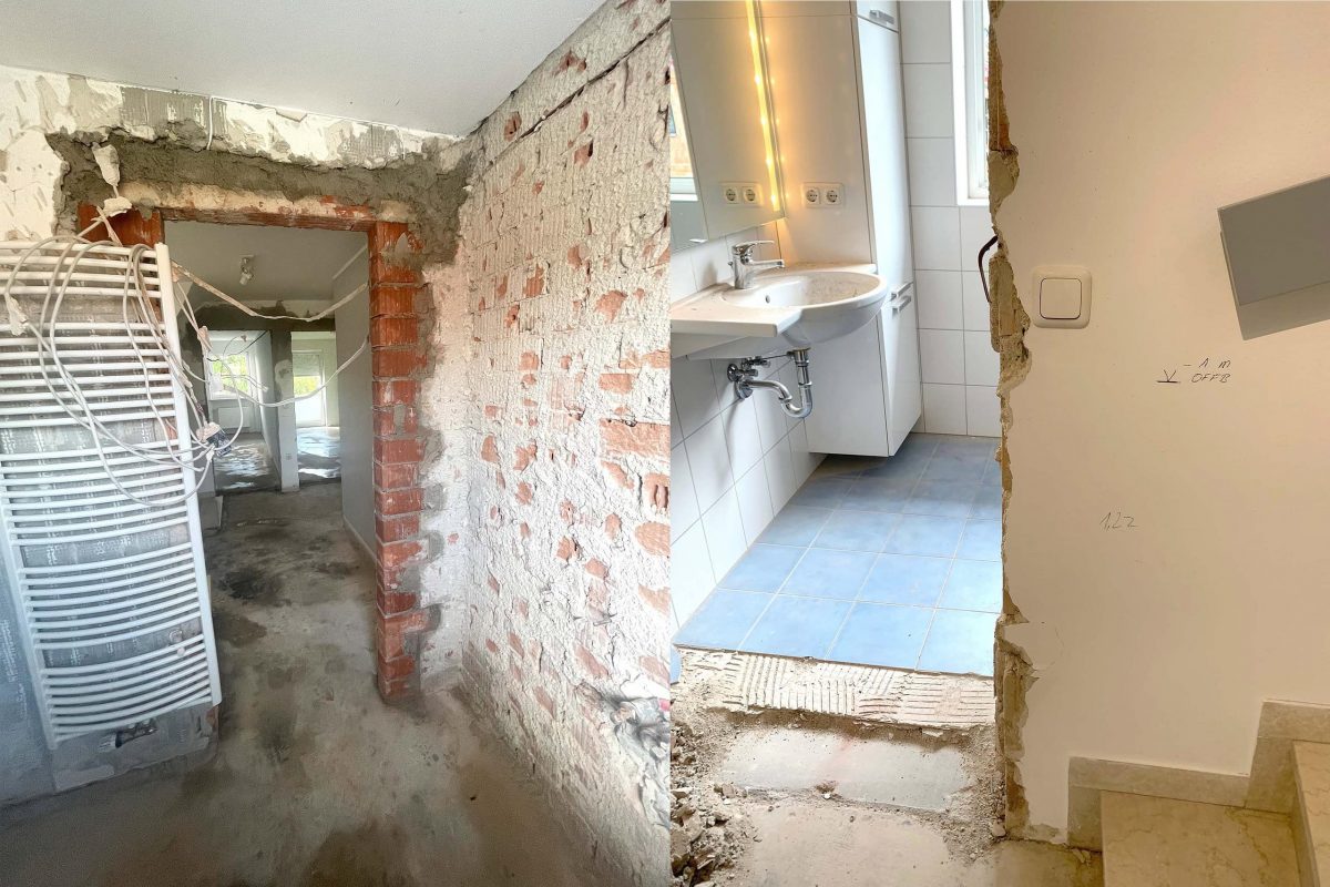 Innenarchitektur München – Umbau Reihenhaus / Baustellen Fotos