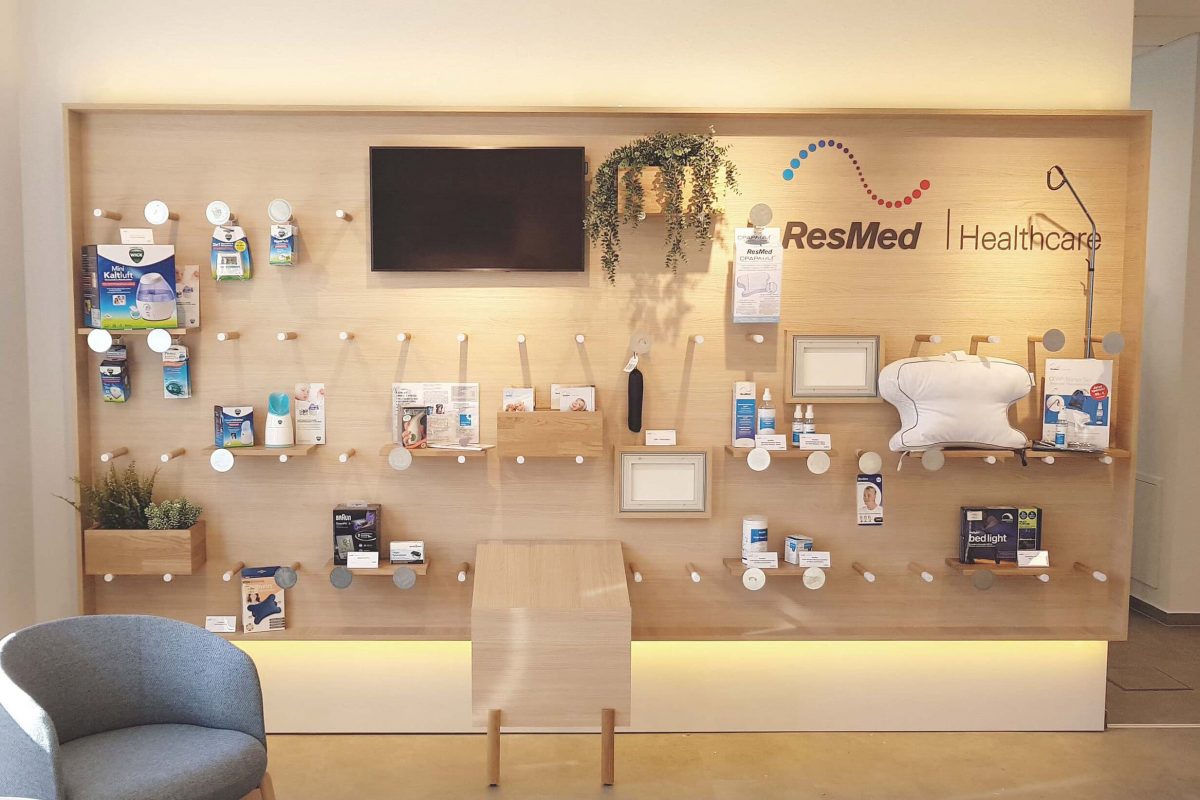 Innenarchitektur München - Ladenbau, Produktpräsentation in der Filiale von ResMed GmbH & Co. KG in Kempten