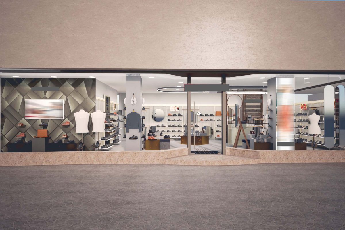 Innenarchitektur München – Ladenbau / Innenarchitektur Shop, Schaufenster eines Schuhgeschäfts in Nürnberg