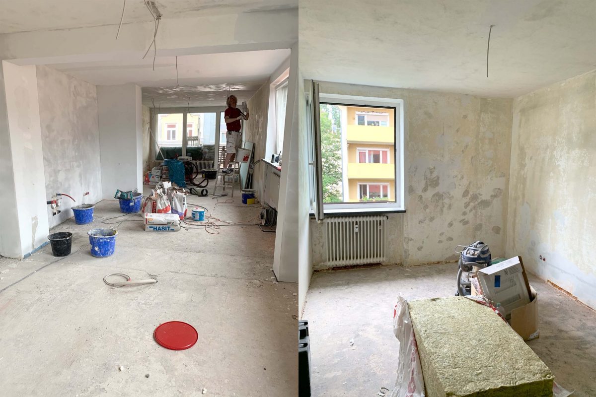 Innenarchitektur München - Baustelle Komplettsanierung Wohnung