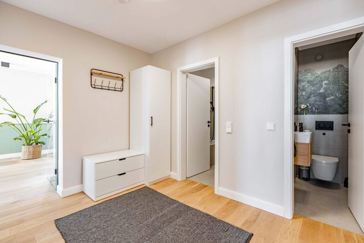 Innenarchitektur München - Wohnungszusammenlegung / Wohnungssanierung, Flur einer Privatwohnung in München